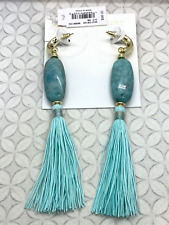 Kendra Scott Insley Statement Earrings Gold Tone Teal Mix Blue Green Long tassel