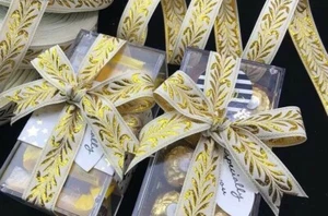 5M Stunning 25mm Woven Leaf Embroidered Ribbons Christmas Giftings/Decorations🤩 - Picture 1 of 3