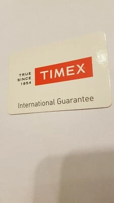 Certificato di garanzia Timex - Immagine 1 di 2