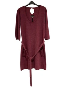 Evie Collection Knit Dress Tunic Size 18-20 Pockets Belt Scoop Neck 3/4 Sleeve - Picture 1 of 7