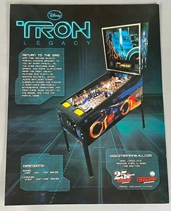 Tron Flyer Nuevo de Lote Antiguo Promoción Máquina de Pinball Stern Obra de Arte Retro Disney - Imagen 1 de 2