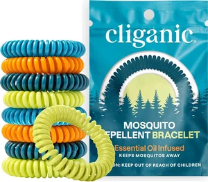 10 Pack Mosquito Repellent Bracelets, Deet-Free Bands, Individually Wrapped (Pac - Picture 1 of 11