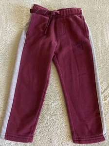 Osh Kosh Boys Dark Red Gray Side Stripe Sweatpants Pockets 2T - Picture 1 of 8