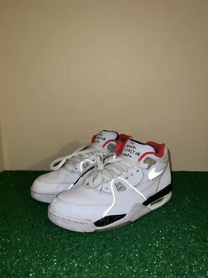 Nike Air Flight 89 Planet Of Hoops White Black Red CW2616-101 Size 8 READ - Image 1 of 4