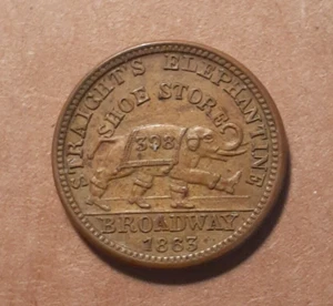 1863 STRAIGHT'S ELEPHANTINE SHOE STORE 398 BROADWAY ALBANY, N.Y. - Picture 1 of 2