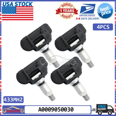 FOR MERCEDES TIRE PRESSURE MONITORING SENSORS TPMS USA 4PCS A0009050030 NEW USA - Image 1 of 4