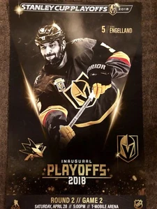 ROUND 2 GAME 2 DERYK ENGELLAND VEGAS GOLDEN KNIGHTS POSTER SAN JOSE SHARKS 4/28 - Picture 1 of 1