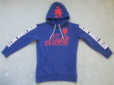 4HER MLB NEW YORK METS WOMEN'S HOODIE HOODED SWEATSHIRT ORANGE & BLUE Medium - Image 1 of 4