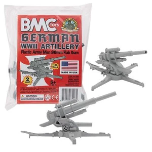 BMC Classic WW2 German 88mm Artillery - 2pc Gray Plastic Army Men Accessories - Picture 1 of 6