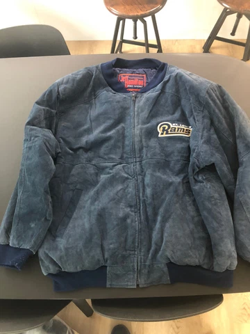 St.Louis Rams vintage Jeff Hamilton Suede Bomber Jacket Rare Cover