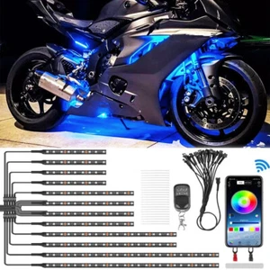 12 PCS RGB Motorcycle LED Under Strip Glow Light For Yamaha YZF R1 R6 R6S FZR600 - Imagen 1 de 13