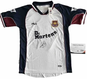 Paolo Di Canio #10 - West Ham - White Away Shirt Signed Autographed Doc Martens - Picture 1 of 12