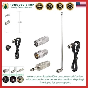 Premium Telescopic FM Antenna with F Type Connector for Enhanced Audio Clarity - Picture 1 of 8