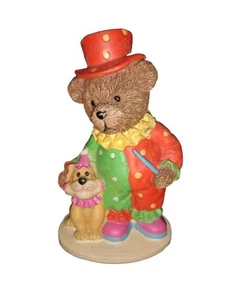 Clown Bear with Dog Figurine Party Hat Greenbrier Circus Teddy Collectible - Picture 1 of 5