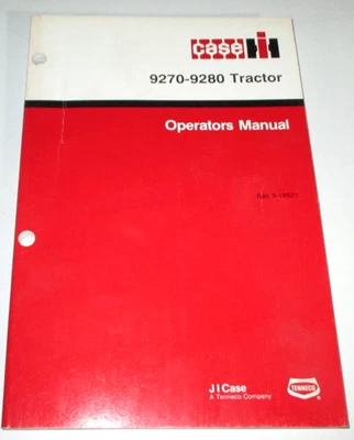 Case IH 9270 9280 Tractor Operators Maintenance Manual 9-18521 10-91 ORIGINAL! - Image 1 of 3