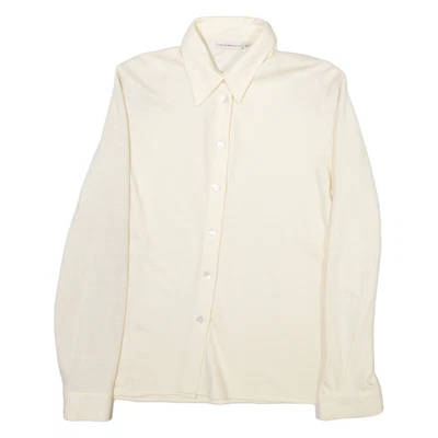 GERARD PASQUIER Womens Plain Shirt Cream Long Sleeve M - Image 1 of 4