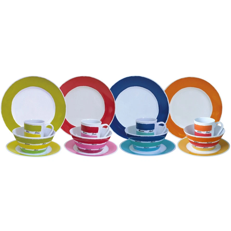 4 Personen Camping Picknick Geschirrset Geschirr Melamin Campinggeschirr BT - Bild 1 von 1