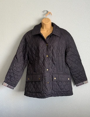 Barbour Beadnell Quilted Jacket – Navy – Size UK 18 – Excellent Condition - Image 1 of 4