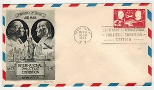 1947 AIRMAIL STATIONERY FDC UC17 CIPEX EXHIBITION G WASHINGTON BEN FRANKLIN - Picture 1 of 1