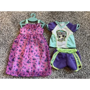 My Life Doll Clothing Lot Dress & Soccer Outfit Hanger - Picture 1 of 5
