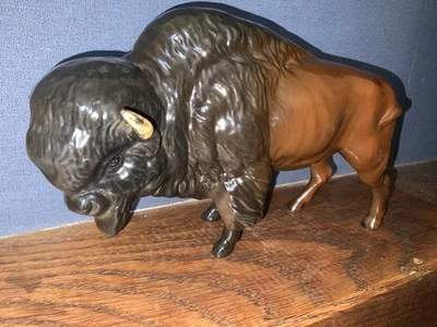 Rare Large Beswick  Bison Figurine Porcelain, Issued 1945-1973. Gloss. No 1019. - Image 1 of 4