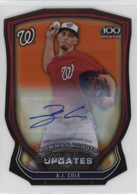 2015 Bowman Chrome Orange Refractor Die-Cut /25 AJ Cole #BSU-AC Rookie Auto RC - Image 1 of 2