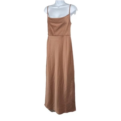 Vestido maxi Anthropologie BHLDN bronzeador tamanho 6 alça espaguete casamento formatura - Imagem 1 de 4
