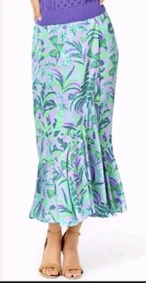 Falda midi Lilly Pulitzer para mujer XL púrpura iris en la persecución Run Around Britney Foto 1 de 4