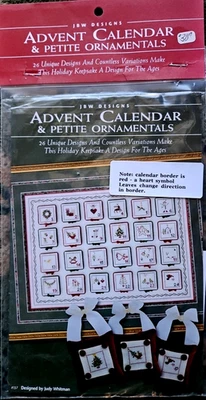 JBW ~ ADVENT CALENDAR & PETITE ORNAMENTS ~Cross Stitch Chart w/embellishments - Image 1 of 3