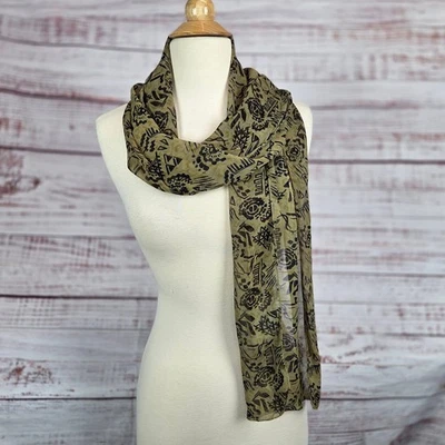 Bufanda Chicos verde oliva nueva con etiquetas OS Ikat Azteca Geo Estampado Artístico Informal Oficina Fiesta Foto 1 de 4