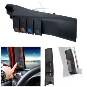 Panel de 4 interruptores de iluminación de pilar izquierdo para Jeep Wrangler JK 07-18 - Imagen 1 de 12