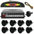Front Rear 8 Sensors Car Reverse Parking Radar Buzzer Alarm LED Display Kit UK