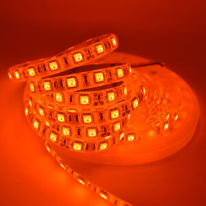 5m Orange LED Strip light 5050 3528 SMD Waterproof 12V Indoor Outdoor tape lamp