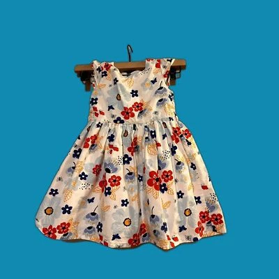 Vestido de verão floral Max Girls, 100% algodão tamanho 5/6 - Imagem 1 de 4