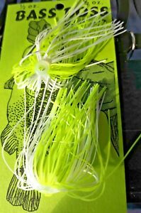 NEW!  10 CHARTREUSE AND WHITE UMBRELLA SKIRTS FOR SPINNER & BUZZ BAITS, OR JIGS