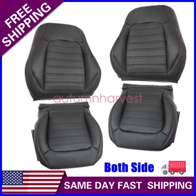 Cubierta de asiento delantera de cuero perforado negra para Volkswagen Jetta GLI 2011 a 2018 Foto 1 de 4