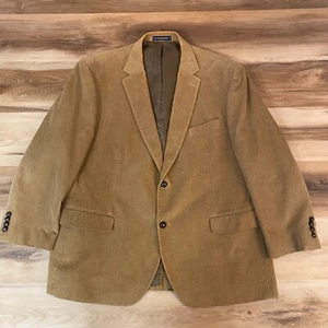 Dockers Corduroy Blazer Mens 48R Brown Cotton 2 Leather Buttons Lined Jacket - Picture 1 of 15