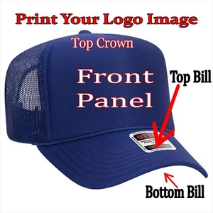 ROYAL Trucker Hat Custom Printing Personalized Names Images Logos Pics - Picture 1 of 2