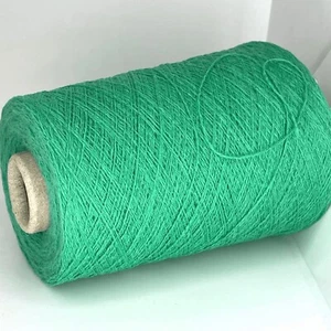 Electric Green 100% CASHMERE WOOL Yarn on Cone LACE WEIGHT 2/15 USA TARIFF FREE - Picture 1 of 4