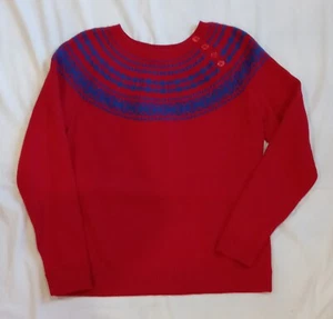 Talbots Womwn's Medium Red Fair Isle #23147 Lambswool Blend Pullover Sweater - Picture 1 of 7