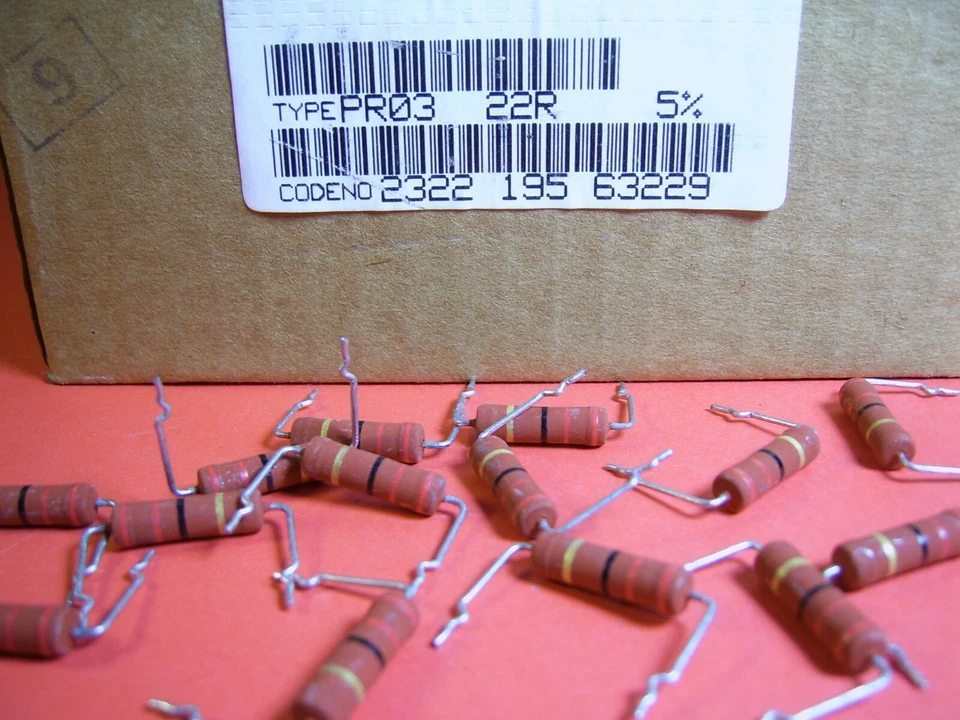 [20pcs] 22R 3W 5% Metal Oxide Resistors Philips PR03 - Image 1 of 1