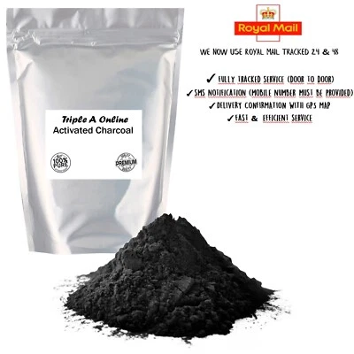 Activated Charcoal Powder 100% Pure Food Grade Natural Coconut Shells *A GRADE* - Image 1 of 3
