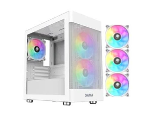 Sama ARGB-Q5-W Białe szkło hartowane USB3.0 Micro ATX Tower Gaming Computer Case - Zdjęcie 1 z 12