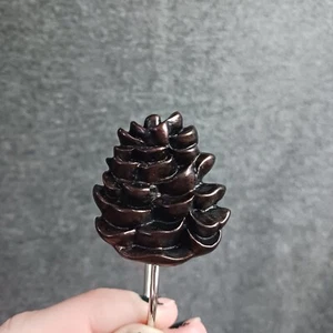 Pinecone Shower Curtain Hooks - New - 12 Shower Curtain Rings (Bronze Colored) - Picture 1 of 4