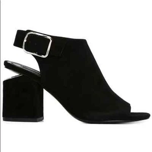 Alexander Wang Nadia black suede peep toe booties size 10 NIB - Picture 1 of 8
