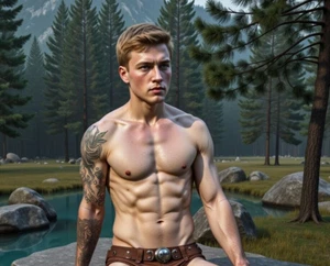 Handsome Male Portrait Gay Interest AI Photo Art Collectible 5x7 2.25 5 - Picture 1 of 2