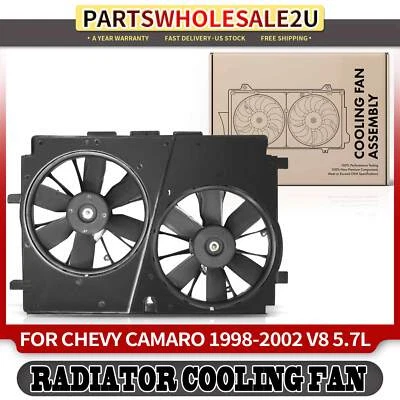 Dual Engine Radiator Cooling Fan w/ Shroud Assembly for Chevrolet Camaro Pontiac - Image 1 of 4