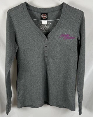 Harley Davidson мотоцикла свитер женщин большой серый мотоциклиста вышитый - Изображение 1 из 4