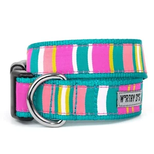 THE WORTHY DOG Fiesta Stripe Dog Nylon Collar, Multicolored Sizes XS-XL - Picture 1 of 2