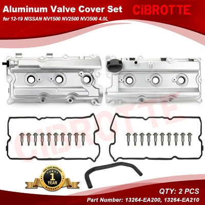 2x Aluminum Valve Cover w/ Gasket & Cap Set for 2005-2019 NISSAN Frontier Xterra - Image 1 of 4